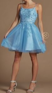 Purple lilac,navy,white,blue Cocktail lace up back lace applique short gown